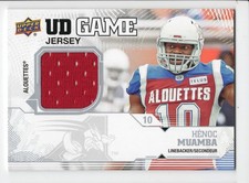 2019 UD CFL Game Jersey Henoc Muamba GP-HM Montreal Alouettes St. FX