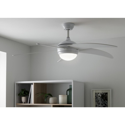 Deckenventilator mit Licht 5 Flügel Innen LED Beleuchtung Ventilator Weiß