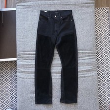 Polo Ralph Lauren 100 Calf Leather Suede Front Panel Double Knee Pants Size 28