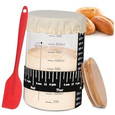 Pro Sourdough Starter Jar Kit- 35 Oz Large Sourdough Starter Glass Jar 1 Pcs