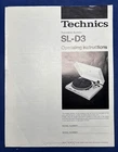 Original Technics Turntable Owner's Manual / SL-D3