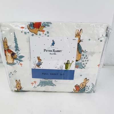 NEW The World of Peter Rabbit by Beatrix Potter 100% Cotton 4pc FULL Sheet Set