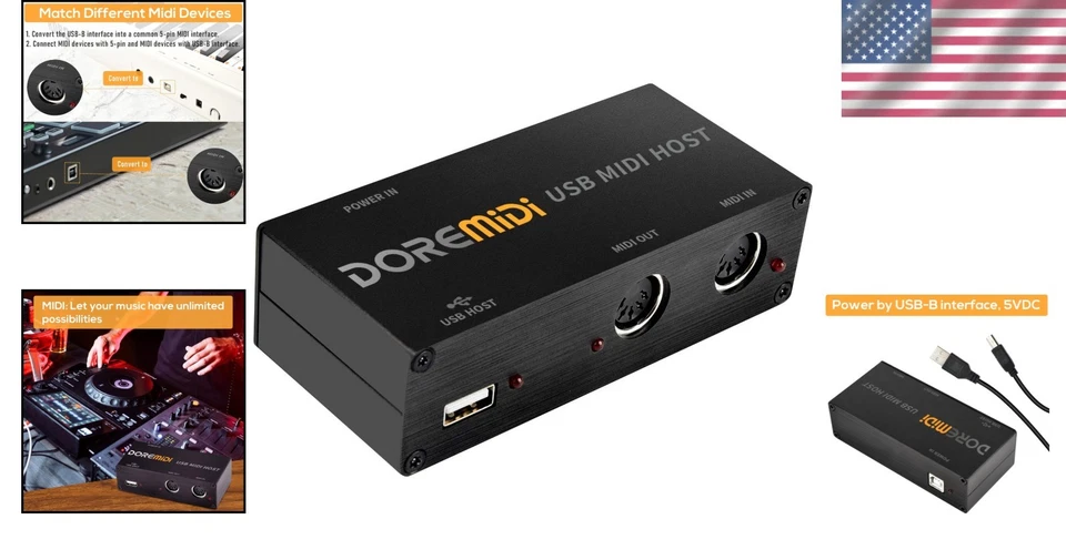 Portable 1-in 1-out MIDI Host Box with Firmware Support & Multi-OS Compatibility - Image 2 of 4