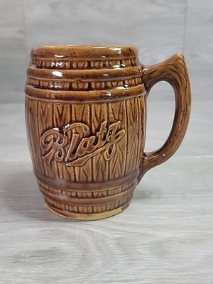 Blatz Beer Barrel Mug - Brown Glazed Pottery Mug - Beer Stein