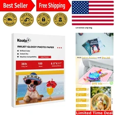 100 Sheets of Koala Glossy Thin Inkjet Paper, Ideal for DIY Flyers & Brochures