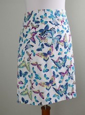 TALBOTS NWT 109 Butterfly Print Lined Cotton Short Pencil Skirt Size 8 Petite