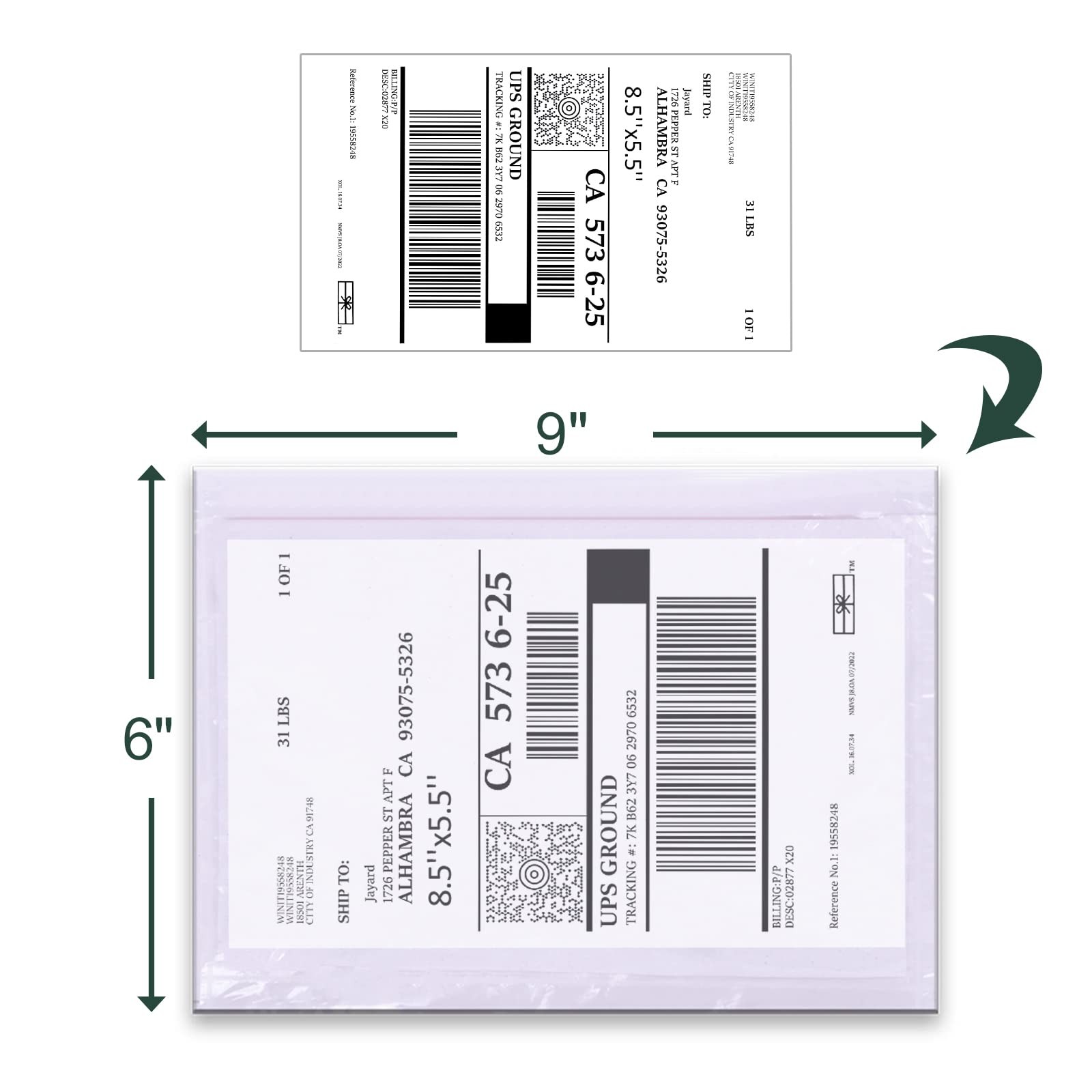 Packing List Pouches, Shipping Label Envelopes Clear Adhesive Top ...