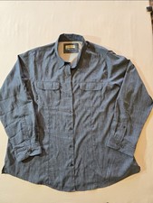 Magellan Outdoors Mens Aransas Pass Blue Long Sleeve Fish Gear Shirt Relaxed 2XL