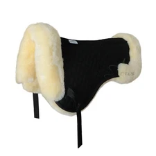 Sheepskin Half Pad, Thick Lambskin Fleece Wool Lined Half Pad for English Sad...