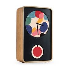 Klydoclock Digital Animated Clock - Dawn Oak Finish - Desk Clock Digital/analog