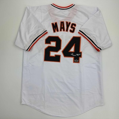 Facsimile Autographed Willie Mays San Francisco White Jersey Men's XL