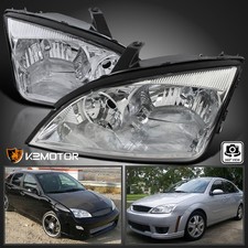 Clear Fits 2005-2007 Ford Focus Headlights Repalcement Lamps Pair Left+Right