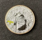 Colorized Kennedy Half Dollar Apollo 11 Man's First Footprint On The Moon