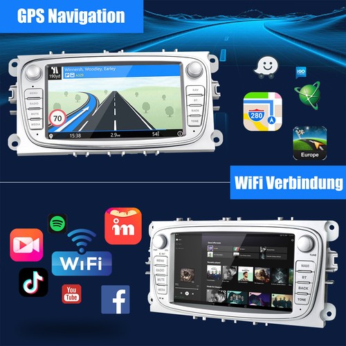 Carplay Autoradio Android 13 GPS Navi RDS WIFI Für Ford Focus MK2 Mondeo C S Max - Bild 8 von 13