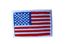 American Flag,US Flag White Border Embroidery Iron On Patch-Small 1 5/8"
