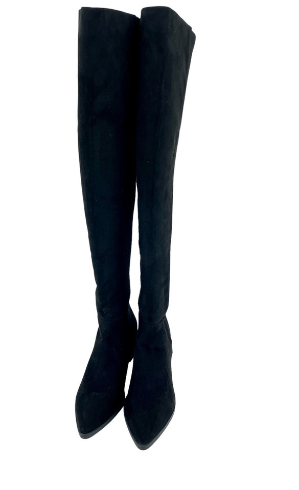 Steve Madden Jolly Black Faux Suede Over the Knee Riding Boots SZ 6 New