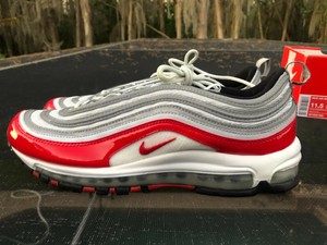 nike air max 97 pure platinum university red