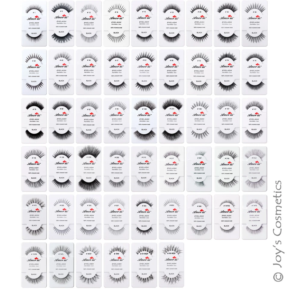 12 Amor US 100% Capelli Umani Ciglia Finte " Scegliere Tuo 12 Tipo " Joy's