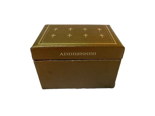 Vintage Address Box W/ Lid Paper Material Unbranded Gold - Picture 2 of 8