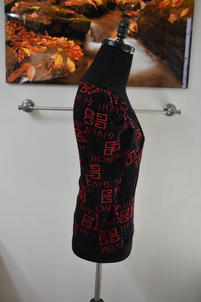 Womens Y2k 2000'S Vintage promo GIVENCHY logo blouse tight style