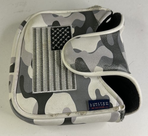 CMC Limited Edition “One Putt” Gray & White Mallet Putter Golf Club Head Cover - Picture 6 of 6