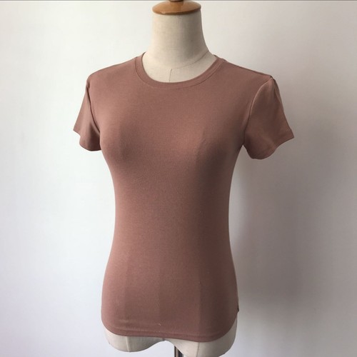 Top donna estivo puro cotone spazzolato basic versatile maglietta manica corta - Foto 15 di 18