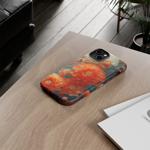 Orange Chrysanthemum Flower Phone Case for iPhone, Samsung Galaxy, Pixel - 第 49/173 張圖片