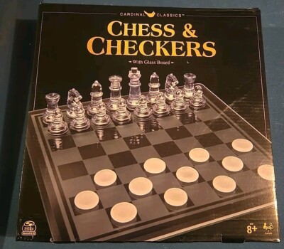 Cardinal Classics Chess & Checkers with Glass Board Set Spin Master Games