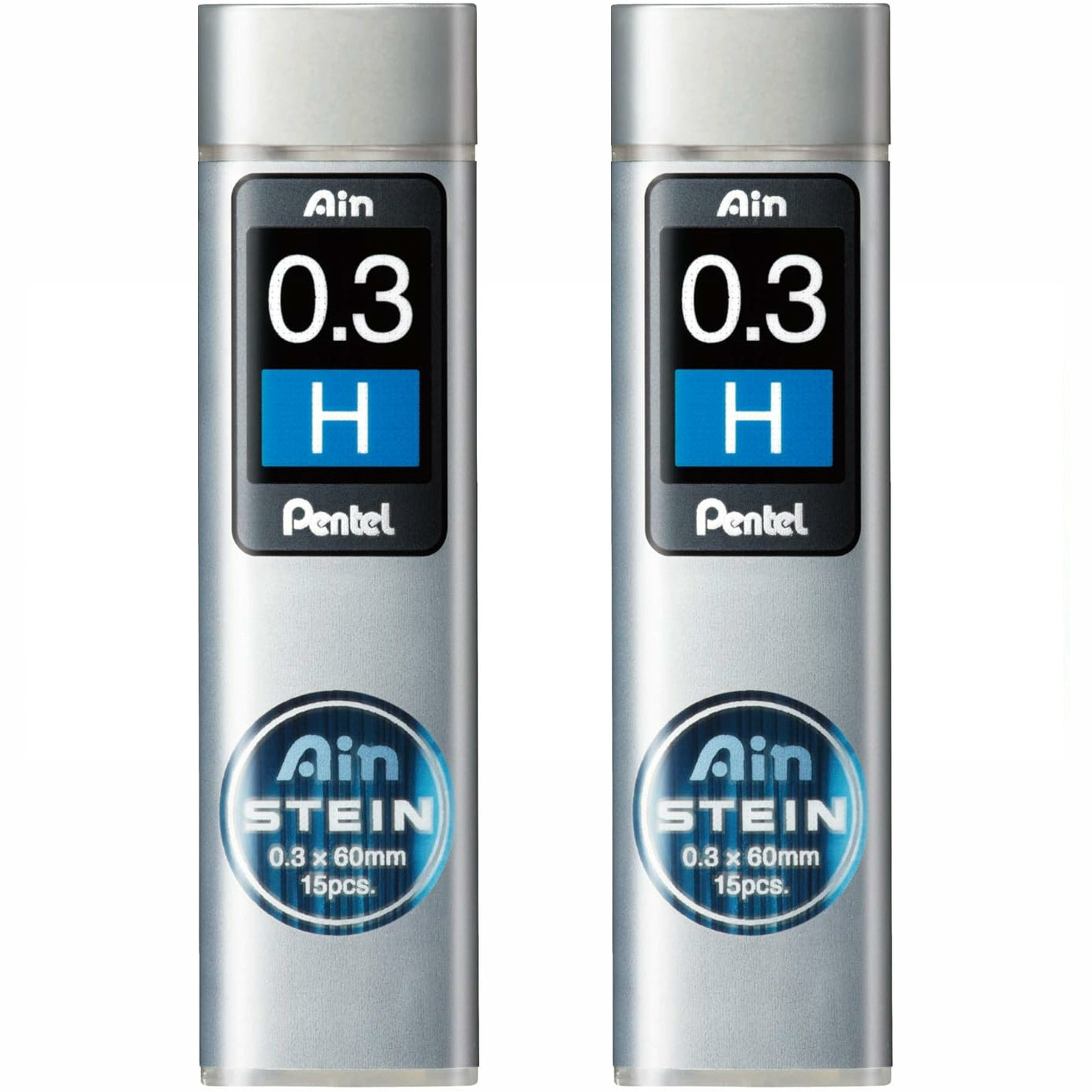 Pentel AIN Stein Mechanical Pencil Lead Refills - H 0.3mm - Pack of 2 (30 Leads)