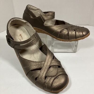Spring Step Shoes Hearts Mary Jane Bronze 42M Pebbled Leather  Comfort