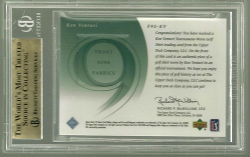 2002 SP Game Used Ken Venturi Golf Front 9 Fabric #KV BGS 9.5 9.5 9.5 9 GEM MINT - Picture 2 of 2