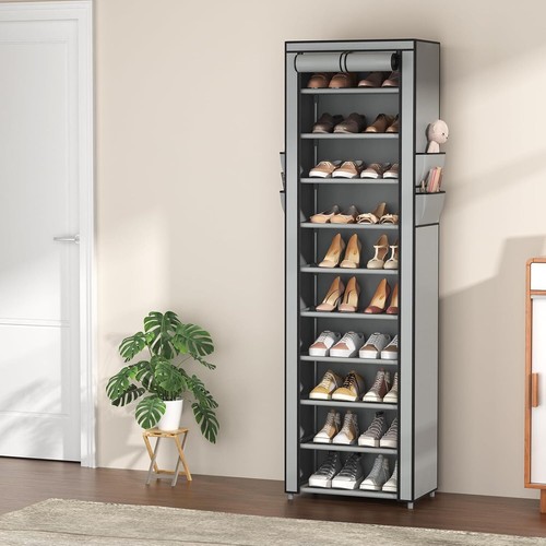 27 Pairs 10 Tier Shoes Rack Cabinet Storage Organizer Stand with Dustproof Cover - Picture 19 of 24