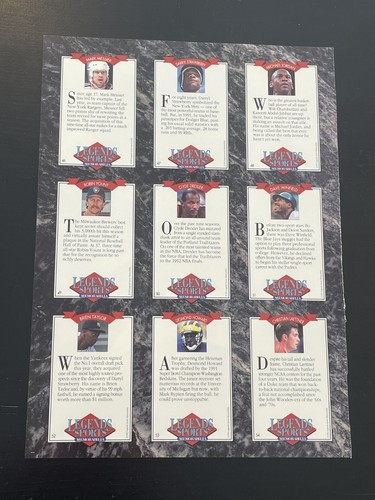 1992 Legends Sports Memorabilia Uncut Sheet Michael Jordan + - 第 3/3 張圖片