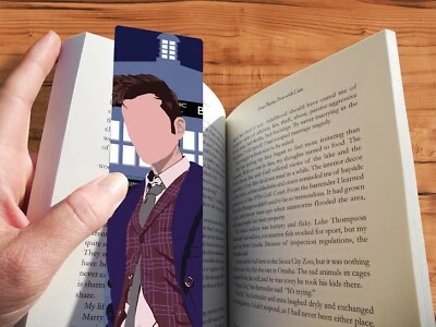 THE GEEK MONKEY 14th Doctor Who Bookmark Gift Handmade Minimalist Style Original Geeky Art