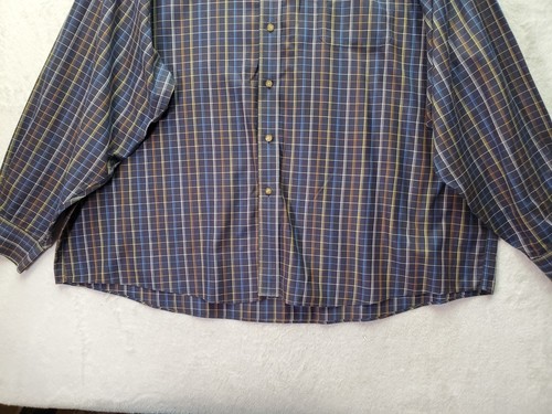 Camisa de Vestir ENRO Para Hombres Talla 4X Azul Multi Cuadros Sin Hierro Sarga Cuello Abotonado - Imagen 3 de 10