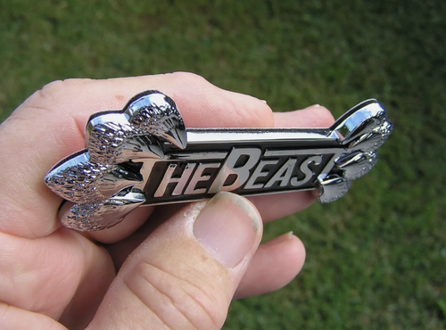 THE BEAST CAR EMBLEM Metal Badge HI etc fits DODGE CHALLENGER CHARGER ETC - Picture 2 of 2