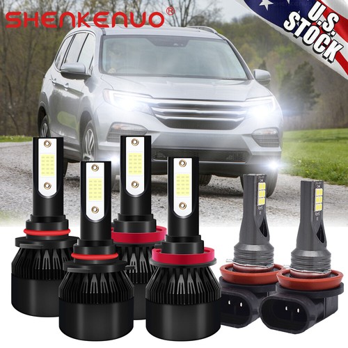 FOR Honda Pilot 2006-2017 2018 Combo LED Headlight High Low Beam+Fog Light Bulbs