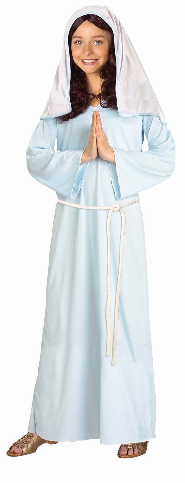Blessed Virgin Mary Costume Child Veil Girl&#039;s Christmas Manger Medium 8-10