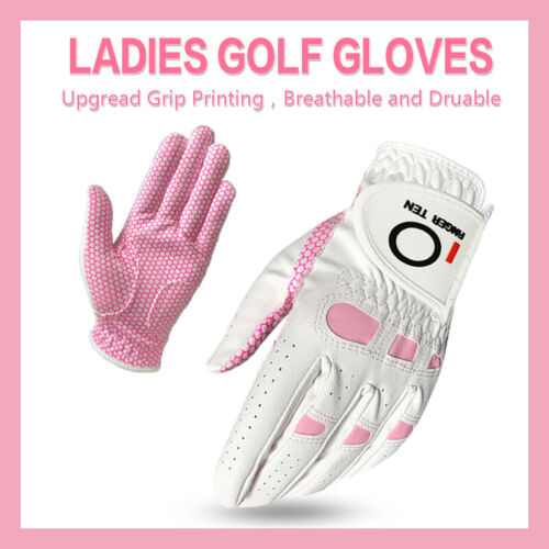 New Women Ladies Soft All Weather Golf Glove Left Hand Grip 2 Pack Finger Ten - Picture 1 of 10