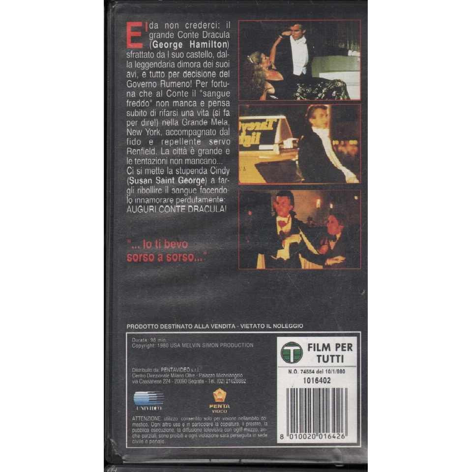 Amore Al Primo Morso VHS Stan Dragoti Univideo - 1016402 Sigillato - Immagine 2 di 2