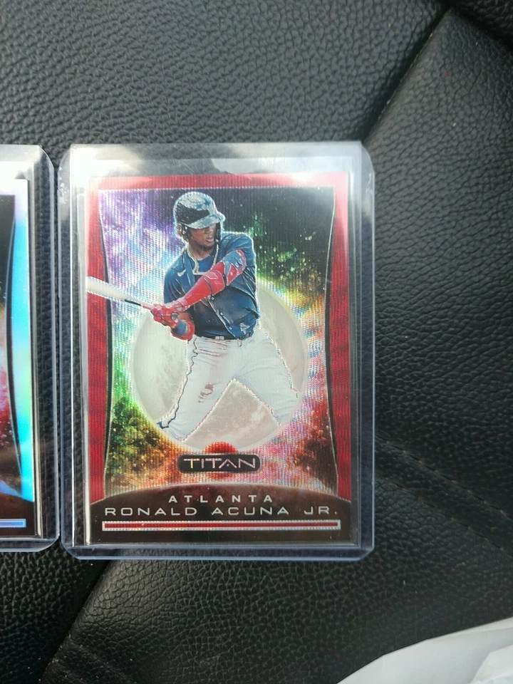 Ronald Acuna Jr 2020 Chronicles TITAN /199 Ruby #18 & Dylan Cease Silver Holo RC - Image 2 of 4