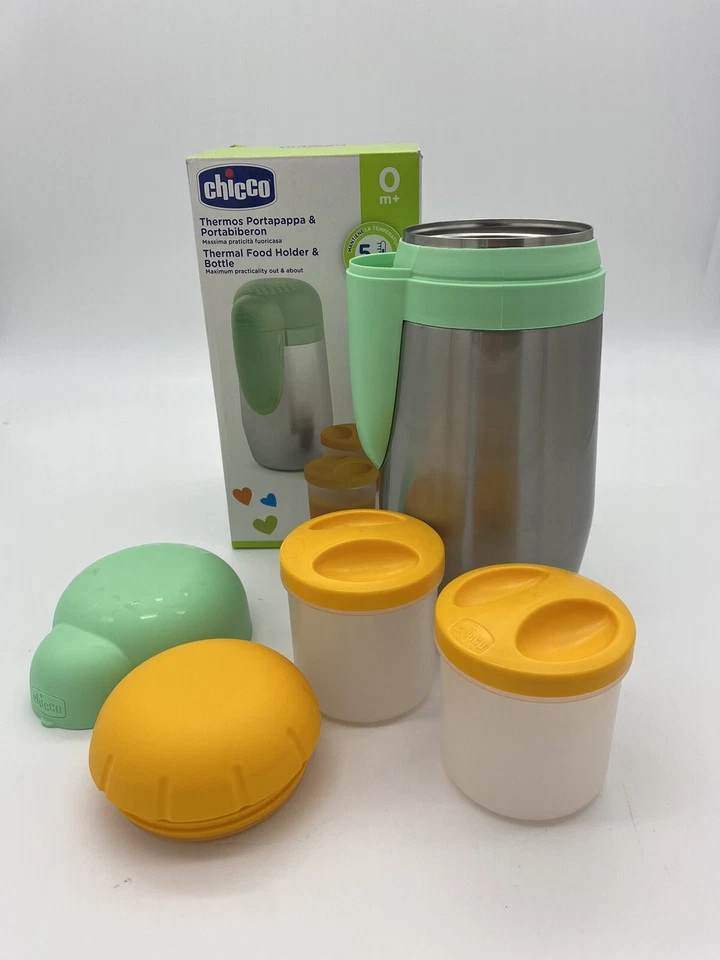Chicco Thermoskanne Flaschenhalter E Brotdose Thermo Heiß Kalt Bis A 6 Stunden - Bild 2 von 4