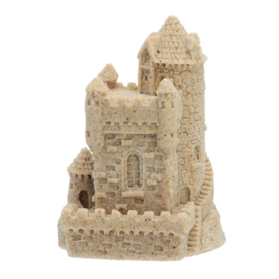 Real Sand Castle Figurine 013 3/" Tall Collectible Beach Lake Home Decor