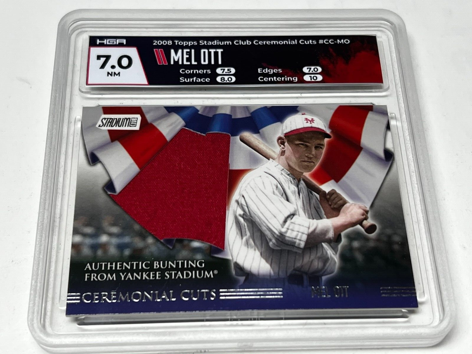 Mel Ott 2008 Topps Stadium Club Ceremonial Cuts Relic /199 #CC-MO Giants HGA 7.0