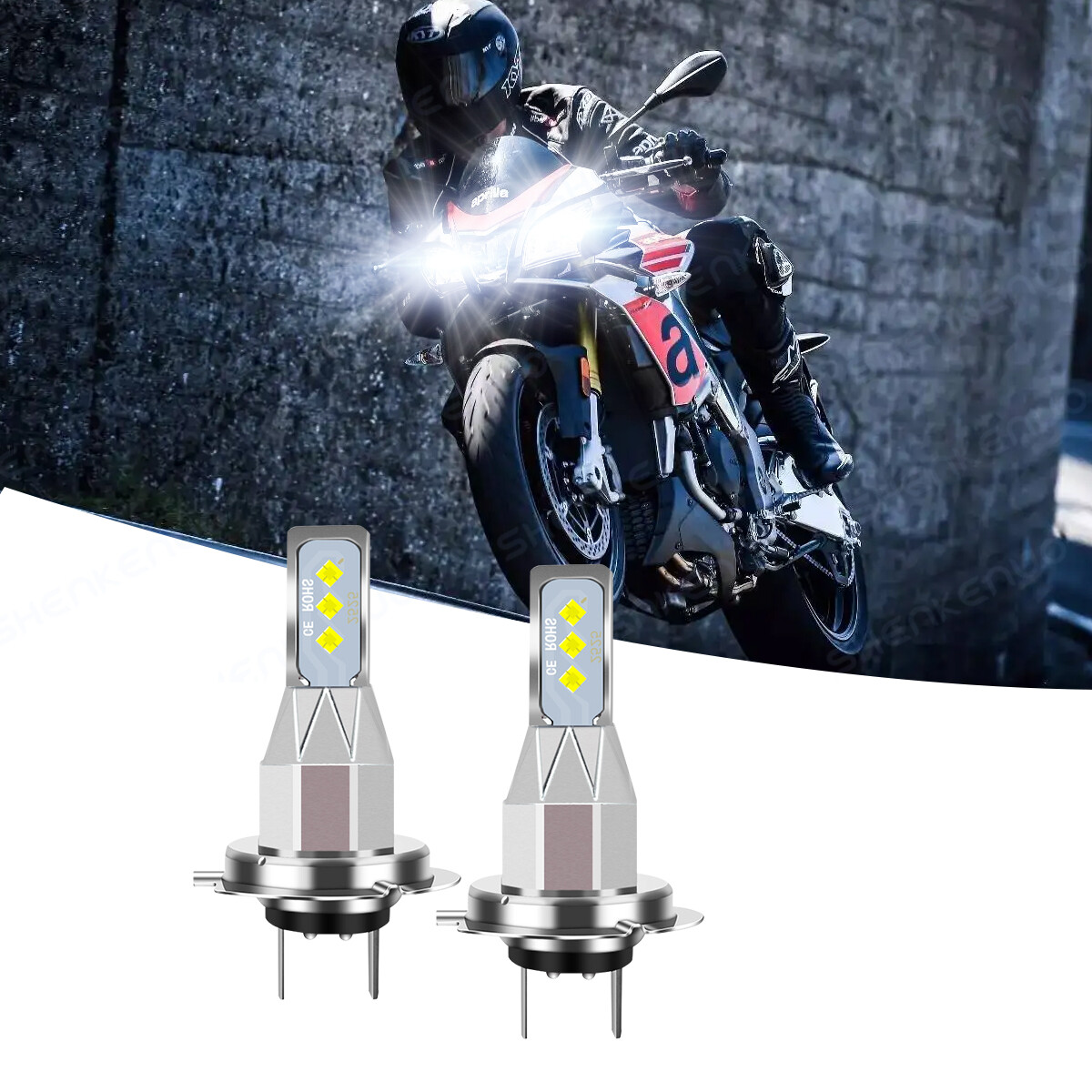 For Aprilia Tuono V4R APRC 2012 2013 2014 H7 LED Headlights High Low