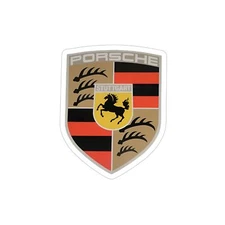 Vintage Porsche Crest Orange & Black Decal Sticker 911 RS 912 914 356 944 924