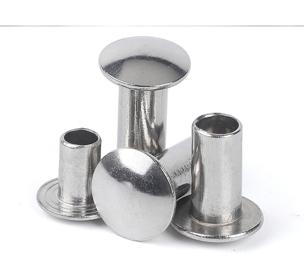 Xm 304 Stainless Steel Thin Head Semitubular Rivets Flat Head Pad Flat