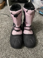Totes Pink  black water resistant snow boots 5 Girl  s