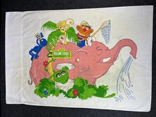 Vintage Sesame Street Pillowcase Big Bird Sherlock Grover Ernie Oscar the Grouch