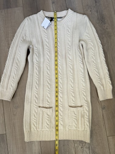 Authentic Burberry Girls Cashmere Wool Sweater Dress Sz 12 Made Italy $350 NWT - Picture 3 of 7